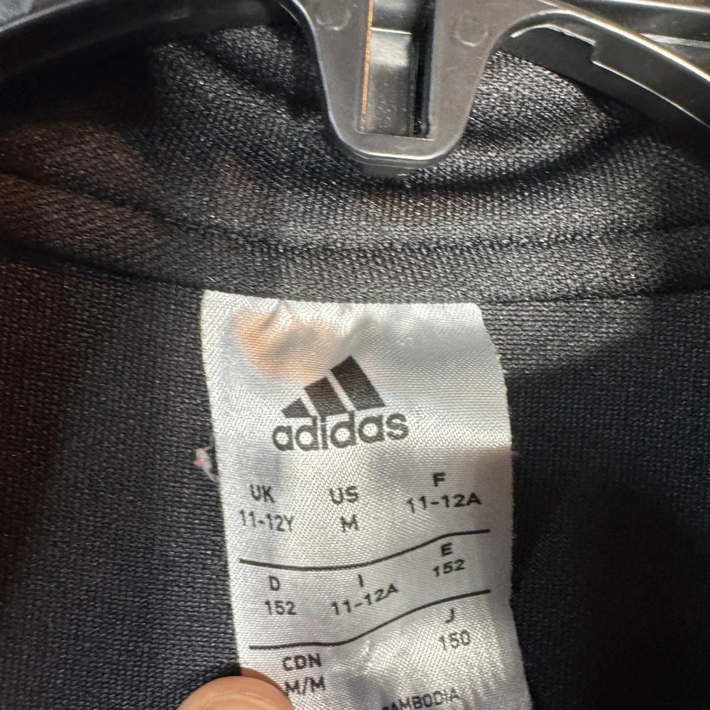 Adidas Black‎ Climalite Long Sleeve Quarter Zip Pullover Top Kids Size M Y11-12